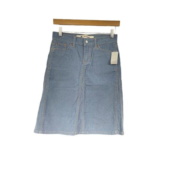 Gap Y2K Blue Corded Denim Skirt Blue Womens Size 0 NWT - Picture 1 of 8